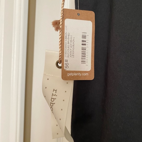 NWT Ribbon Luxe Recycled Brushed Jersey Leo Ankle Legging Black L - Picture 4 of 4